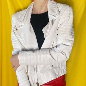 Bisou Bisou Faux Leather Moto Jacket